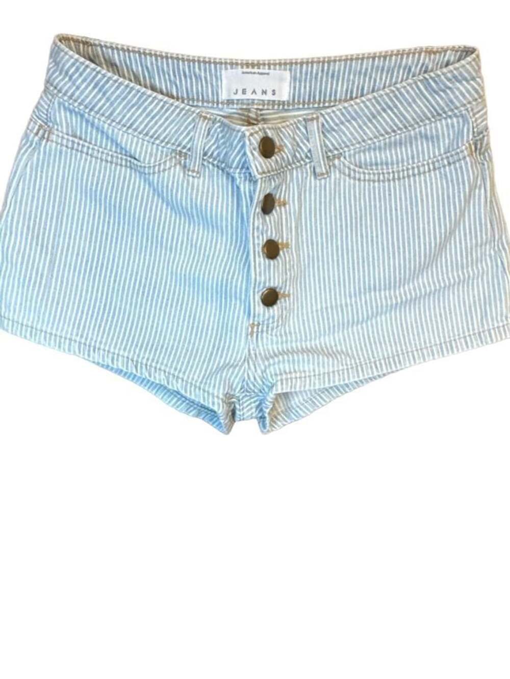 American Apparel Jeans Blue And White Striped Shorts